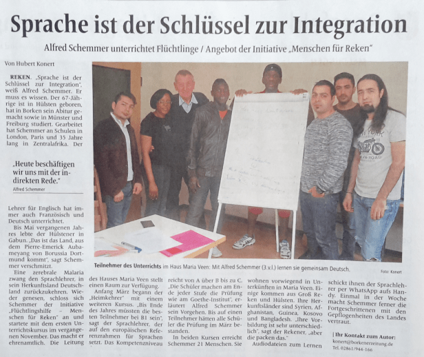 Eine Deutschgruppe mit ihrem Lehrer