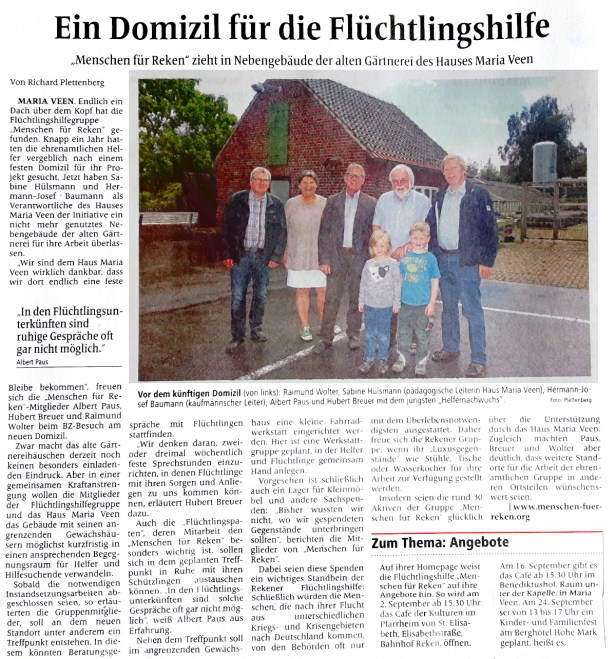 Bericht in der Borkener Zeitung am 13.8.2016